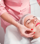 Client receiving a facial treatment